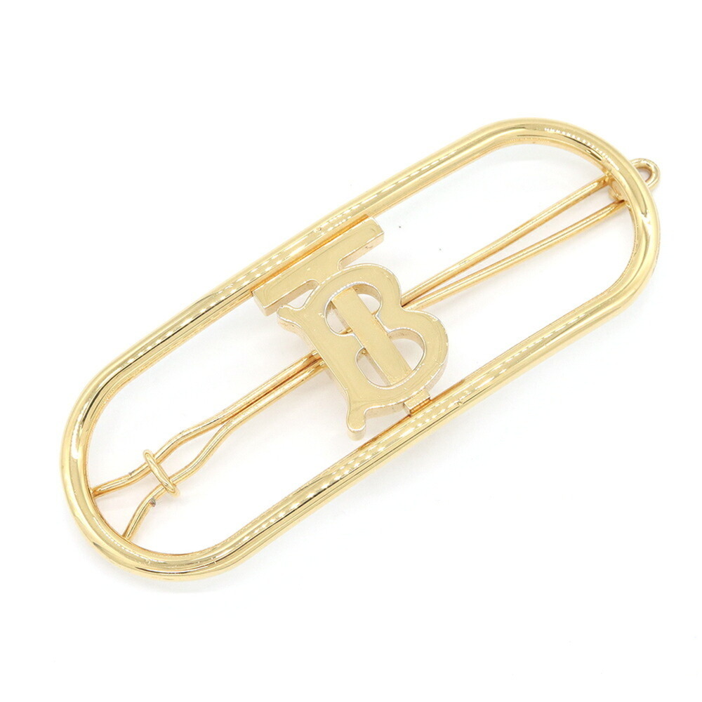 Burberry Barrette 8034244 Gold Metal Hair Clip TB Women's BURBERRY